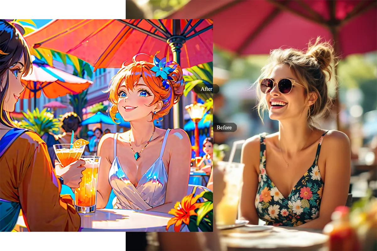 Convert people photo to anime